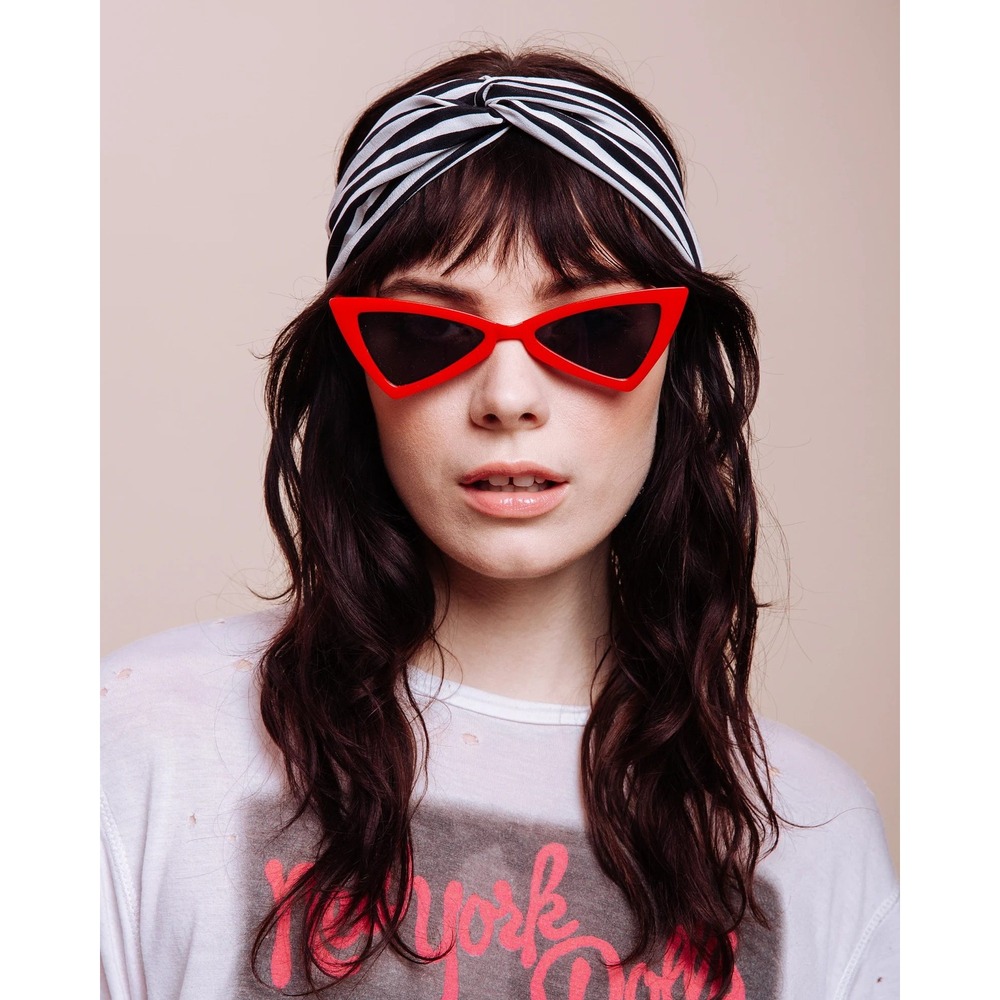 Cat Eye Sunglasses Women Red‎ Frame Fashion Trendy Sun Glasses Small Street Wear